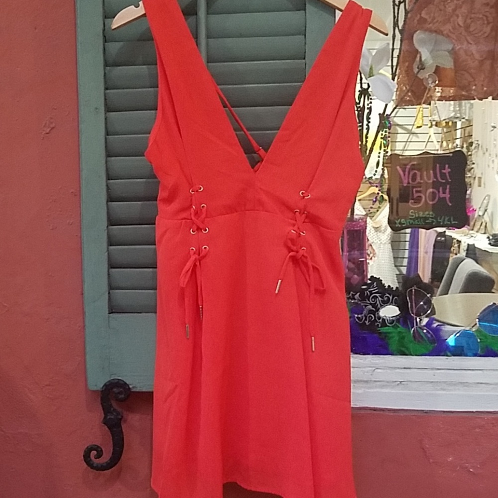 Orange mini dress
